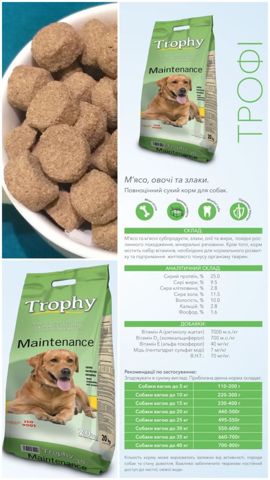 Полноценный сухой корм для собак - Трофи (Trophy) Испания, 20 кг.