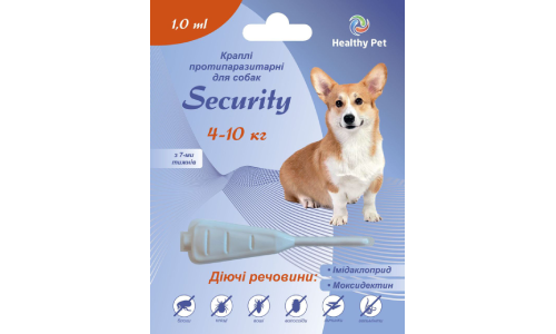 Краплі протипаразитні Security для собак 4-10кг, 1,0мл (імедаклоприд, моксидектин)